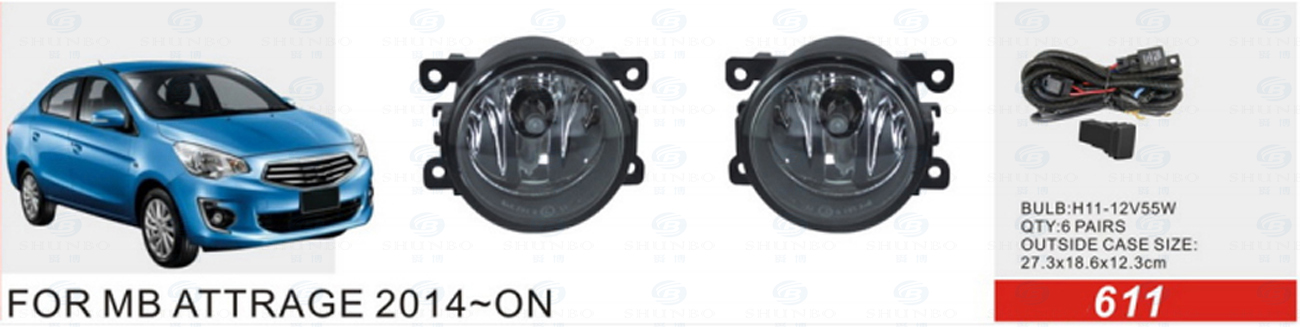 Front Fog Lamp for Mitsubishi Attrage 2014-on