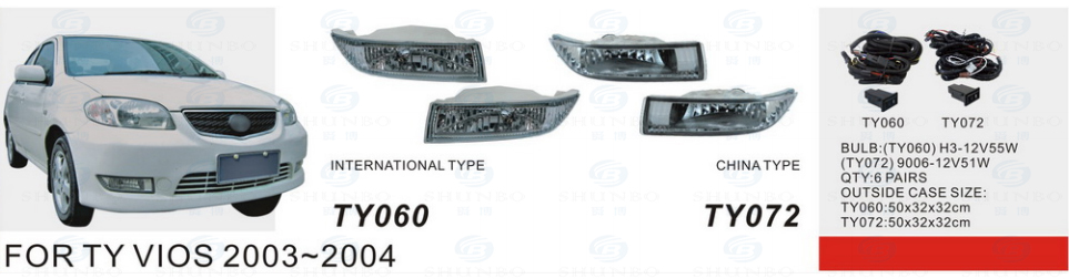 Front Fog Lamp for Toyota Vios 2003-2004