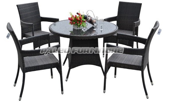 Garden Patio Wicker Rattan Outdoor Dining Table and Chair (PAD-1408)