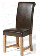 H Frame Roll Back Dining Chair/Faux Leather Chair/Bonded Leather Chair/Wooden Chair