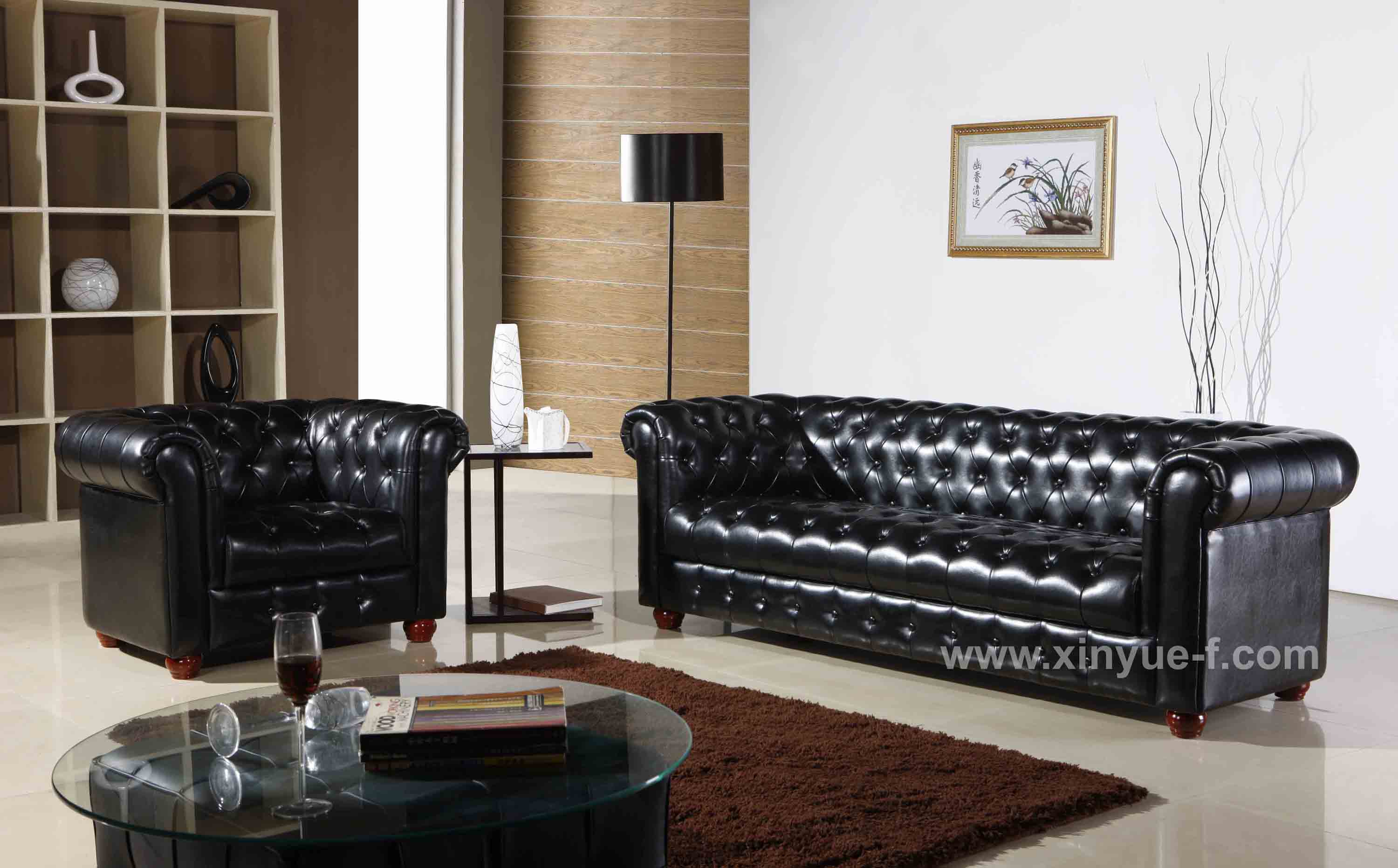Italian European Modern Classical Hotel Office Leather Sofa