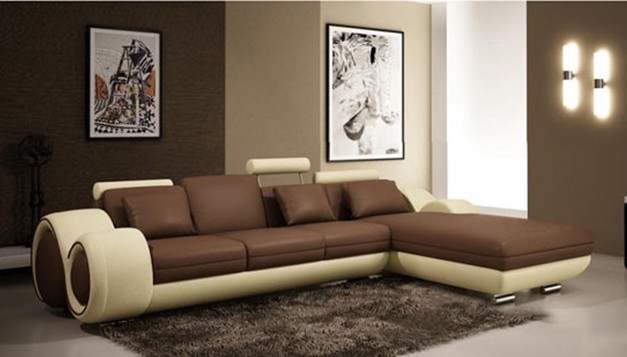 Leather Sofa Round Armrest Sectional Recliner Leather Sofa (S063)