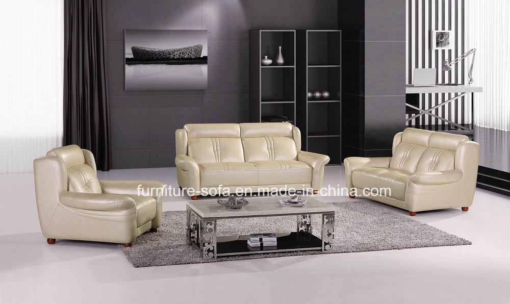 Leisure Furniture Wood Frame 3seater Leather Sofa (B107)