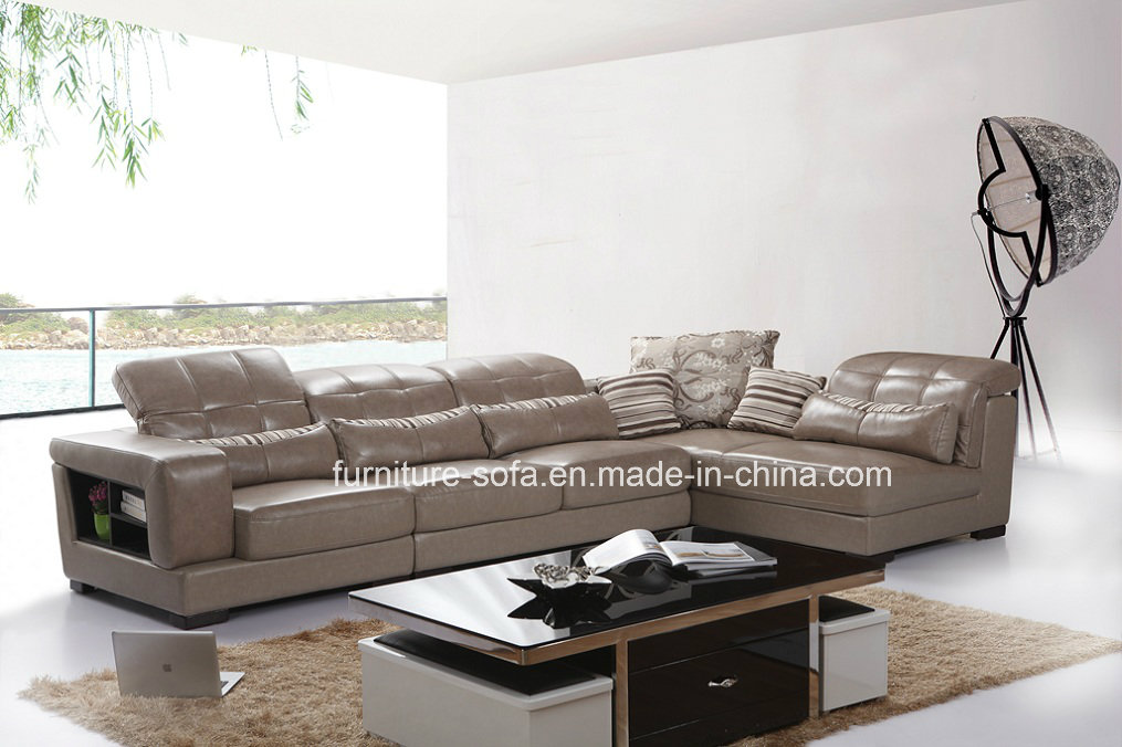 Living Room Furniture Low Back Leather Sofa Set (SO63)