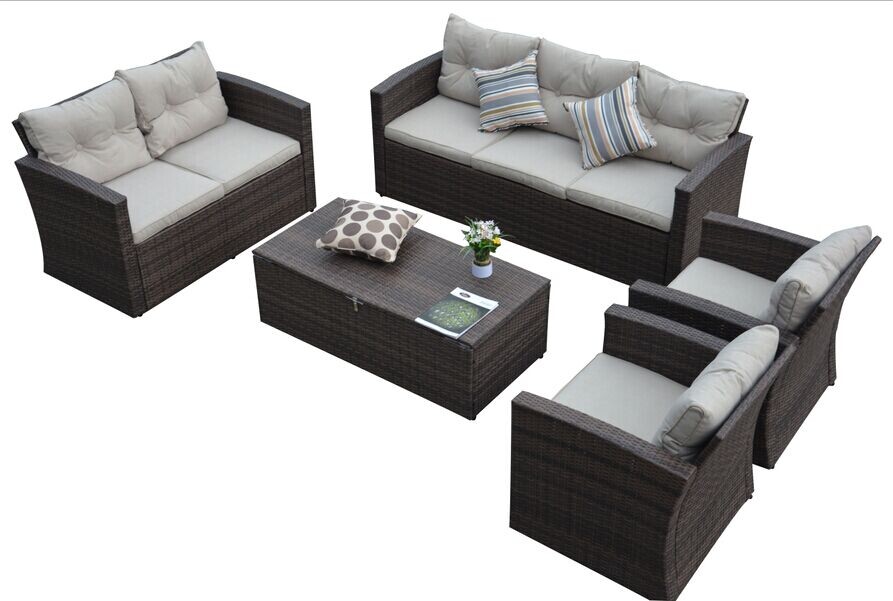 Luxury Round Garden Outdoor Patio Wicker Rattan Sofa (PAS-1503)