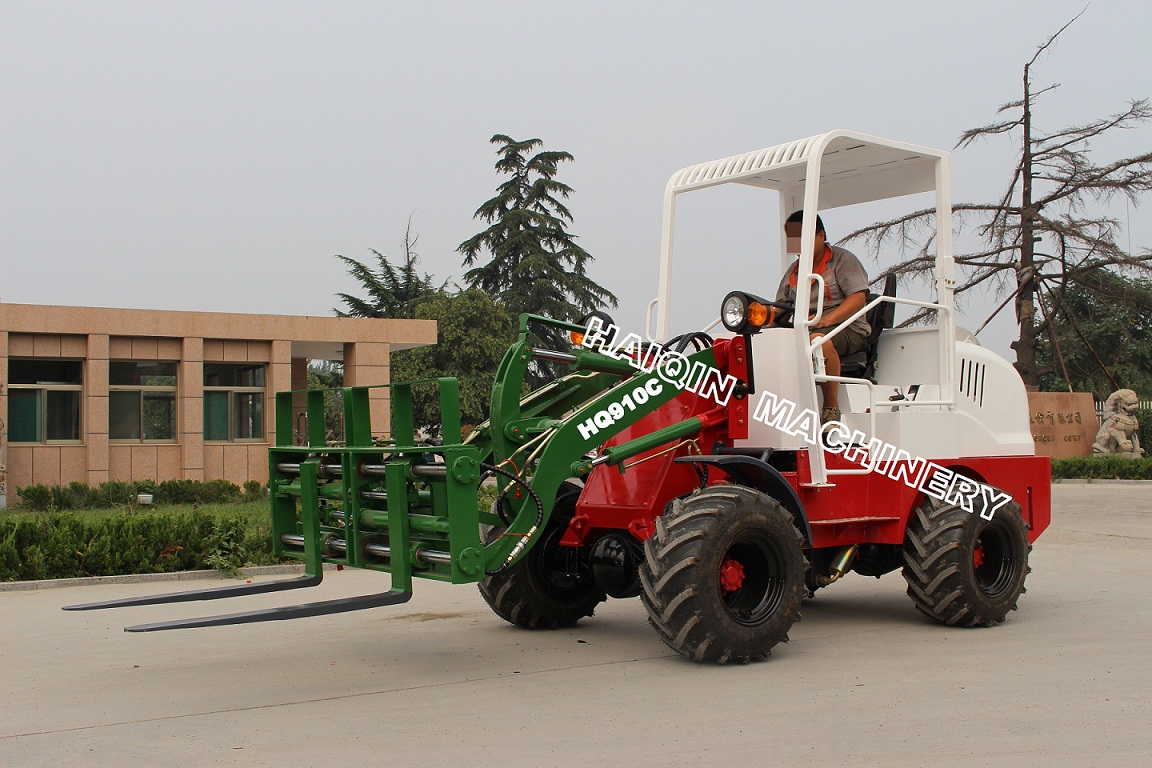 Mini Wheel Loader (HQ910C) with Hydraulic Pallet Fork