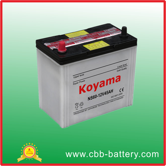 Ns60 Dry Charged Battery 12V 45ah JIS Automotive Car Battery