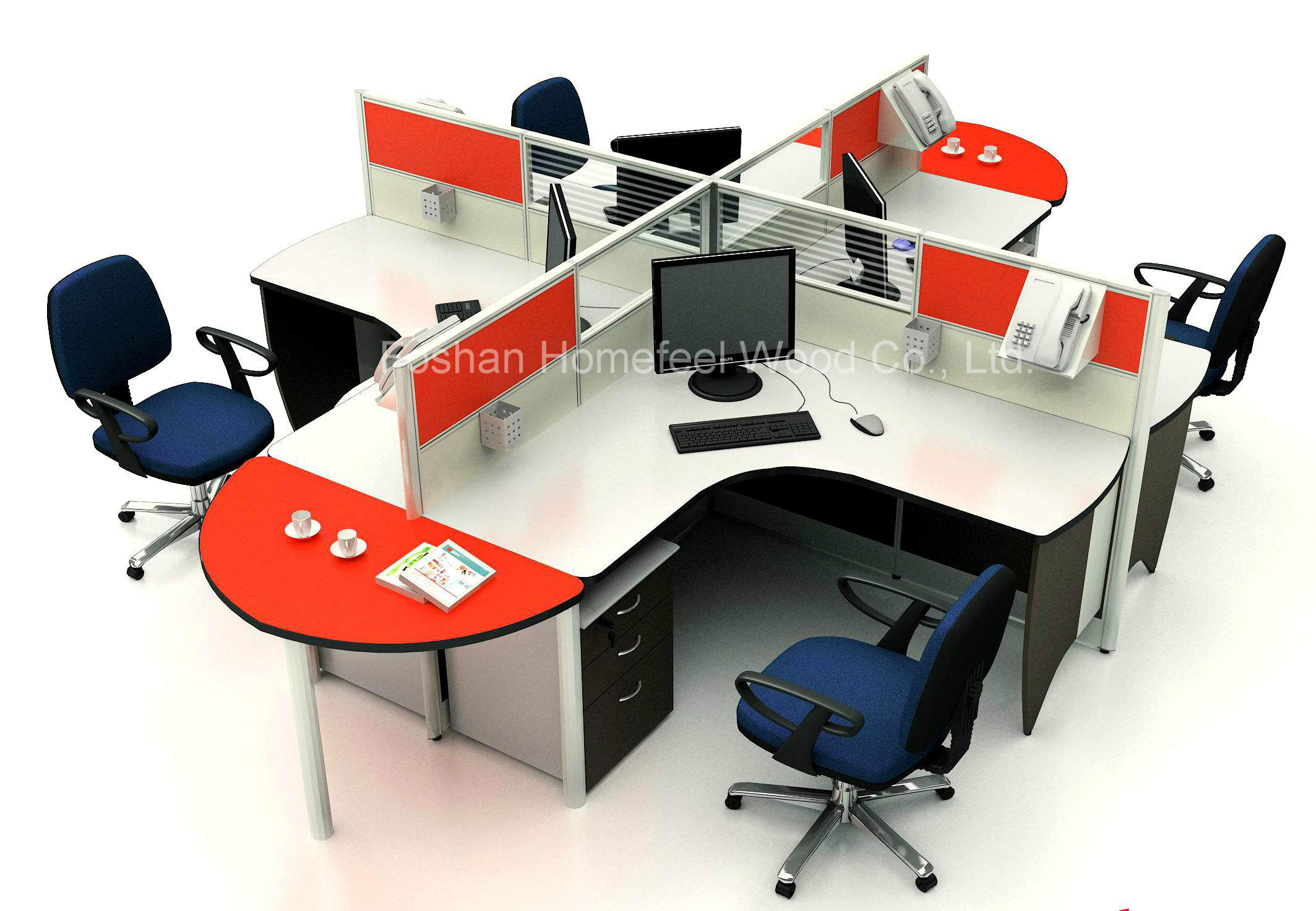 Office Furniture Modular Workstation, Fabric Panel Structure Office Partition (HF-YZ030)