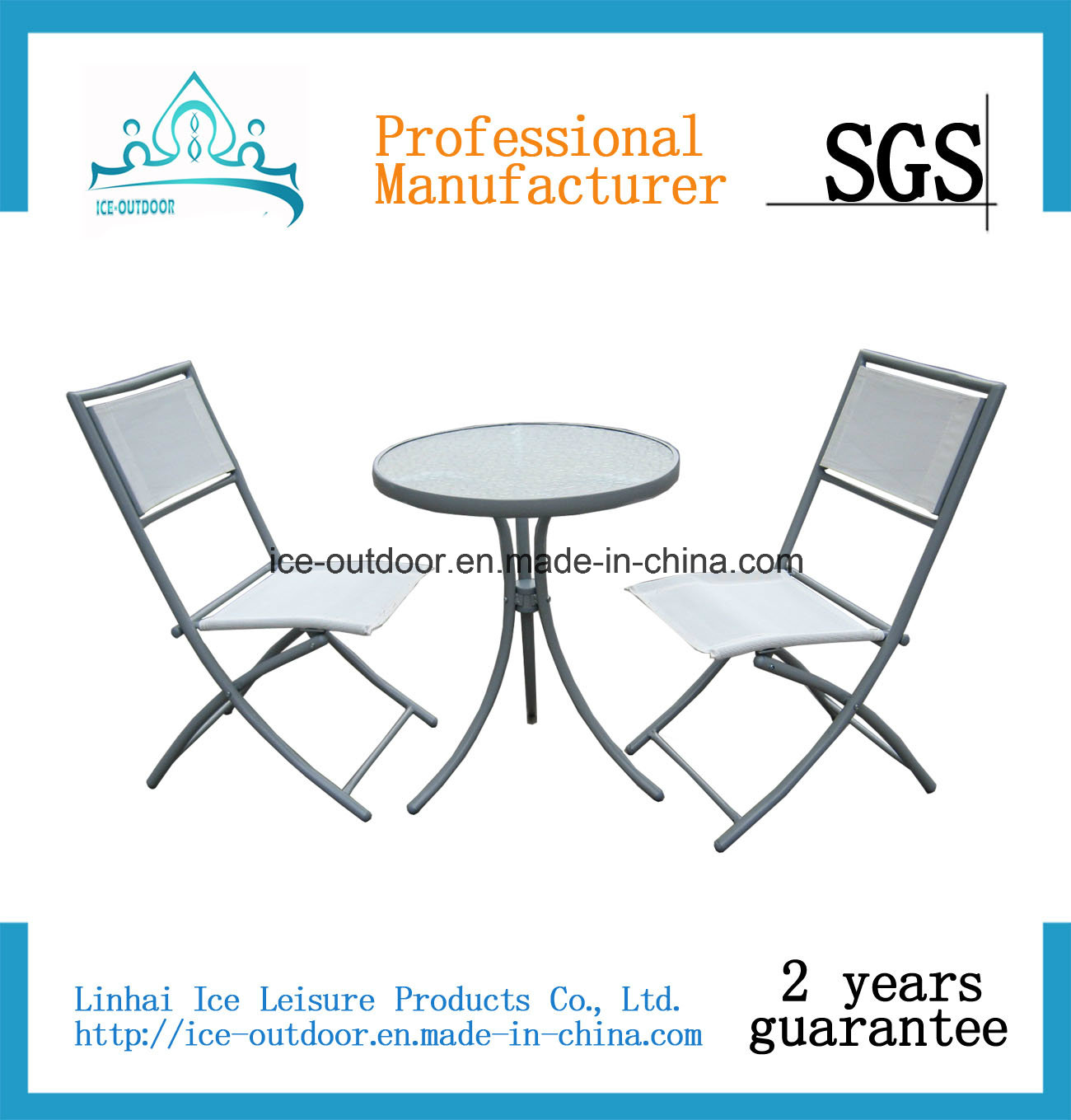 Outdoor Furniture Garden Furniture Textilene Chair Table Dining Set (ICE-049)