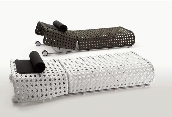 Outdoor Used PE Rattan Auto Sun Lounger (GP0006)
