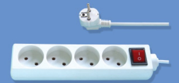 Power Extension Strip, Electrical Socket, Germany Type