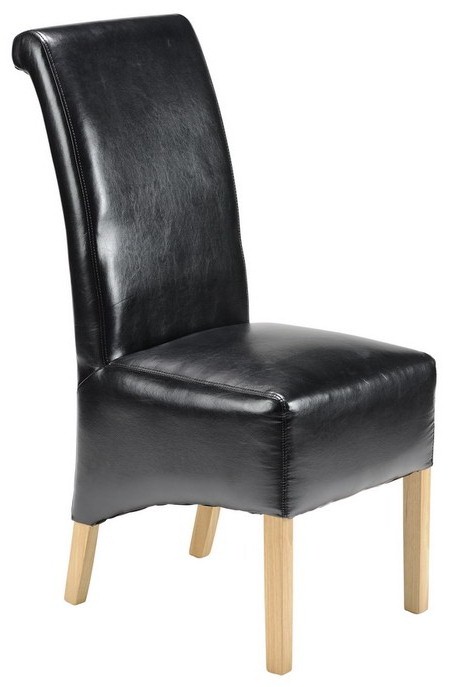 Roll Back Dining Chair with Rubber Wood Leg/ Competitive Chair/Bonded Leather Chair