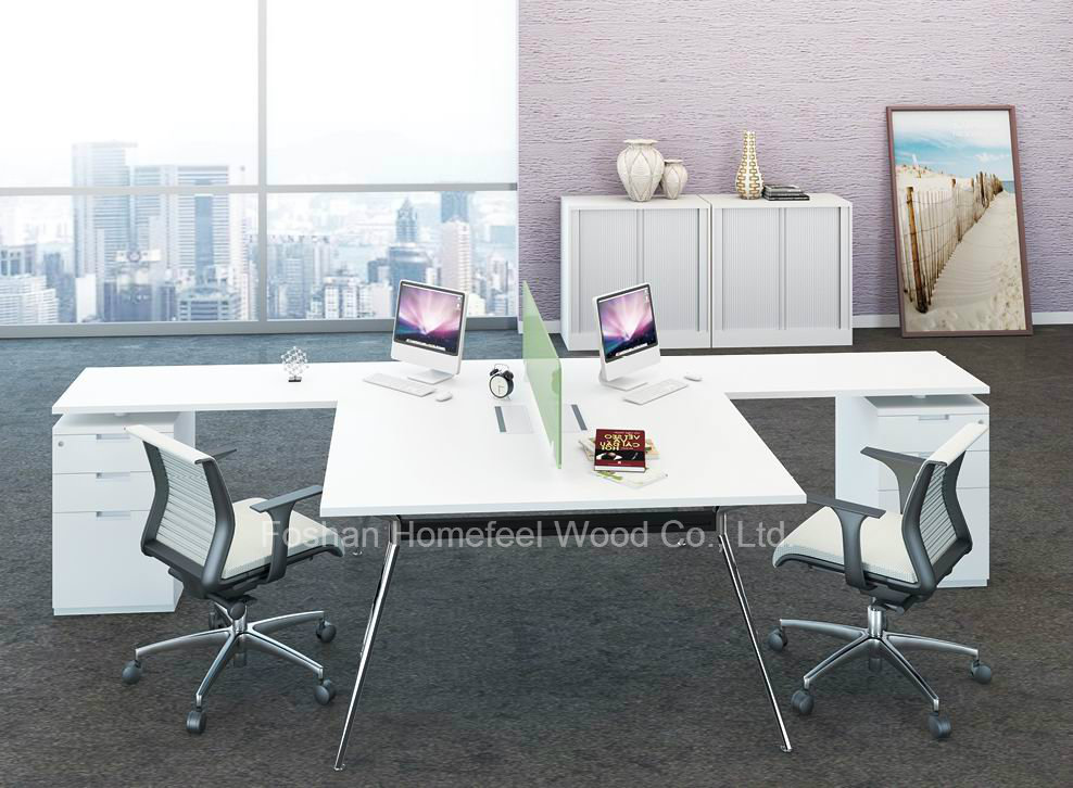 Simple Design White Office Furniture Table Workstation Partition (HF-YZM003)