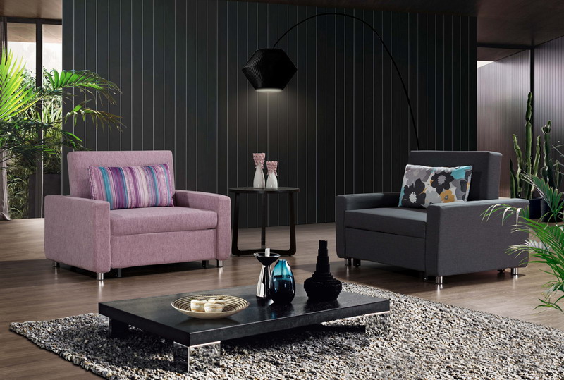 Simple Funcional Single Sofa Bed with Armrest