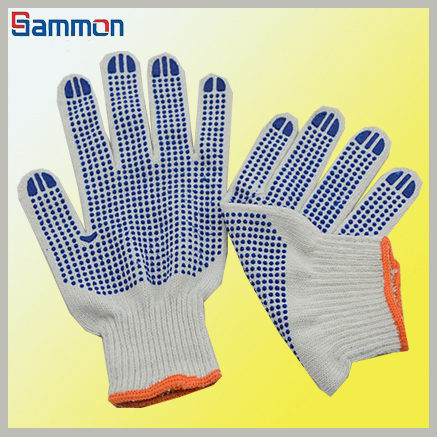 Sm1033 Double Side Dotted Knitted Cotton Gloves