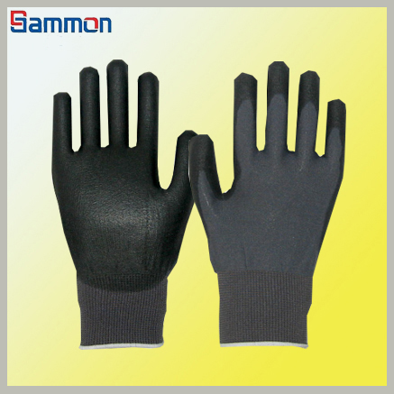 Sm1040 Black Safety Coated Gloves