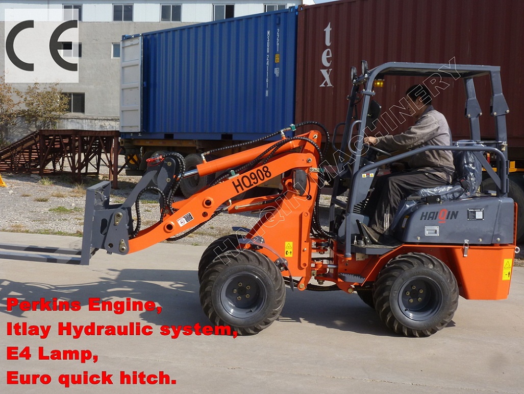 Small Farm Loader (HQ908) with Pallet Fork, Perkins Engine