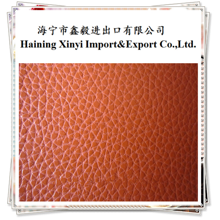 Vacuum Embossed Big Litchi Pattern PVC Leather for Sofa