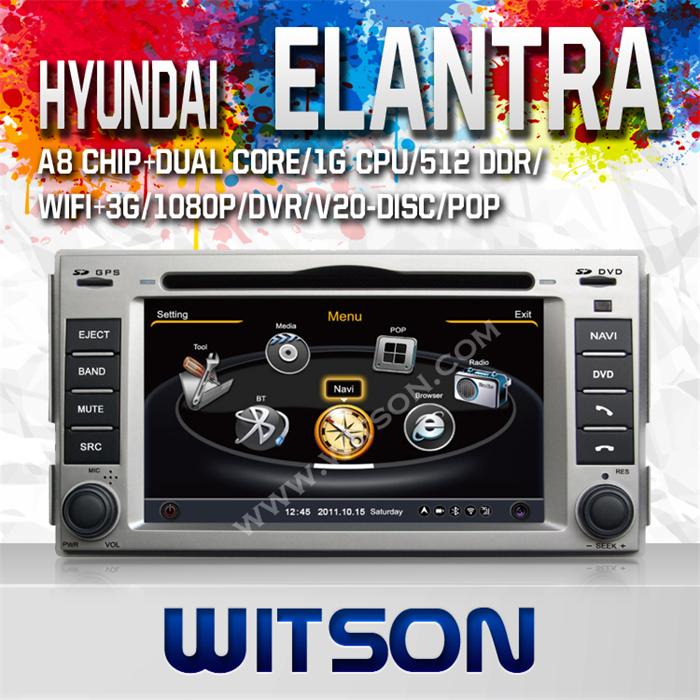 Witson A8 Chipset HD 1080P 1g CPU 512m RAM Car DVD GPS Headunit Radio for Hyundai Santa Fe (2007-2011) /Elantra (2000-2006) (W2-C008)