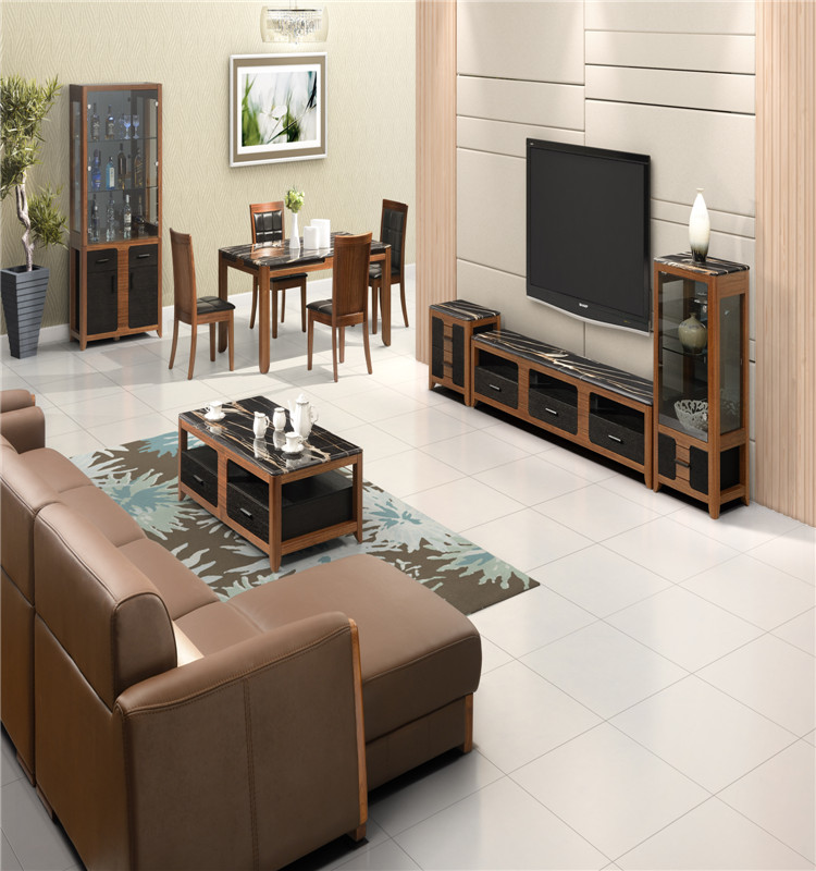 Wooden Design Coffee Table with Mable Top