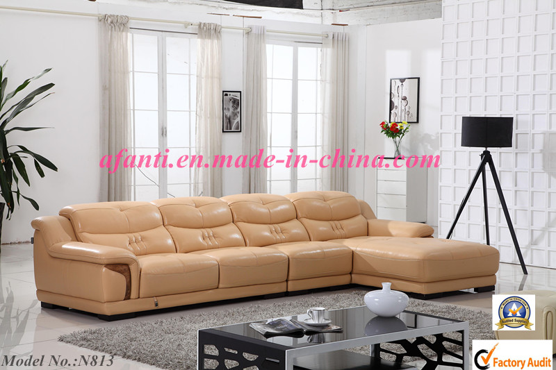 Wooden Leather Furniture Sofa Furniture (N813)